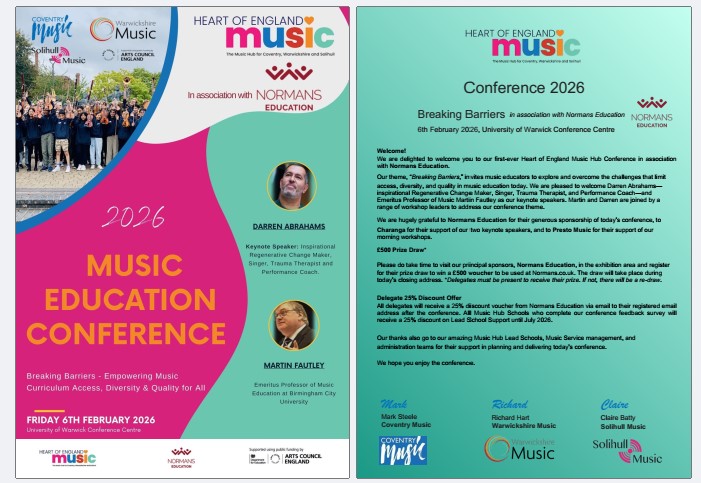 image of first two pages of downloadable programme - with clickable link