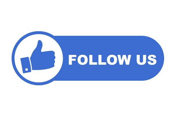 follow us image and thumbs up emoji