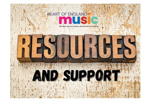 home page holder saying resources and support